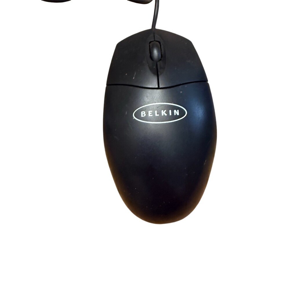 Belkin Wired USB Optical Mouse 3-Button Scroll Wheel Black Plug-and-Play